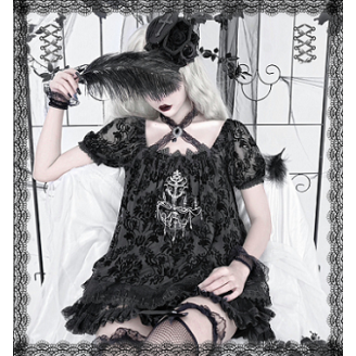  Pray For The Night Gothic Short Sleeve Top by Blood Supply (BSY29)